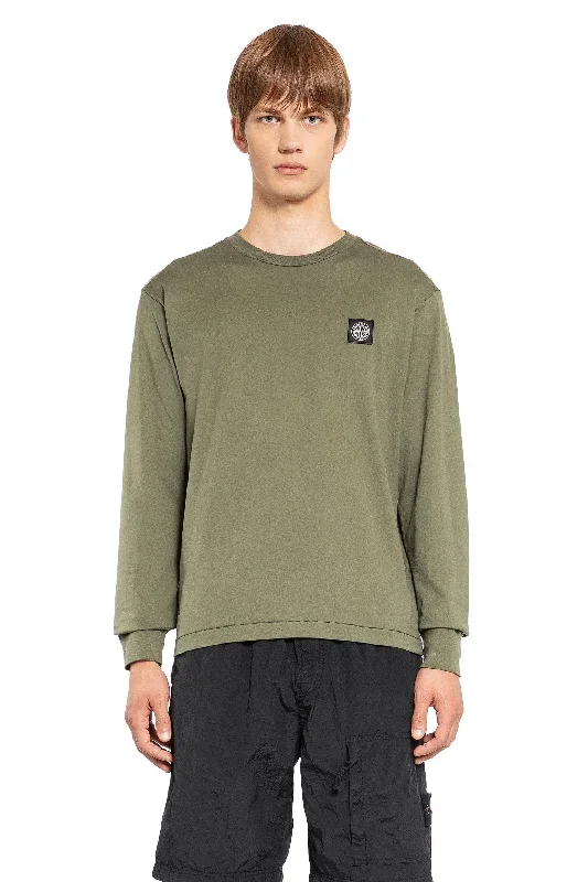 STONE ISLAND MAN GREEN T-SHIRTS & TANK TOPS