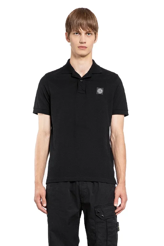 STONE ISLAND MAN BLACK T-SHIRTS & TANK TOPS