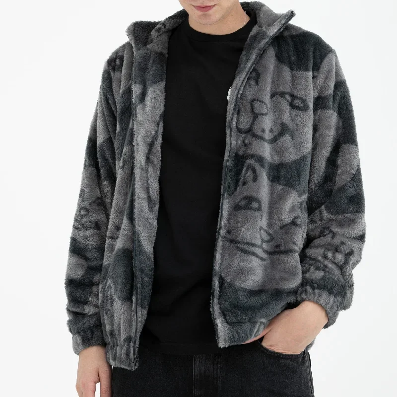 many-faces-sherpa-jacket-charcoal