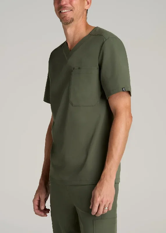 mens-short-sleeve-v-neck-scrub-top-mens-in-clover-green