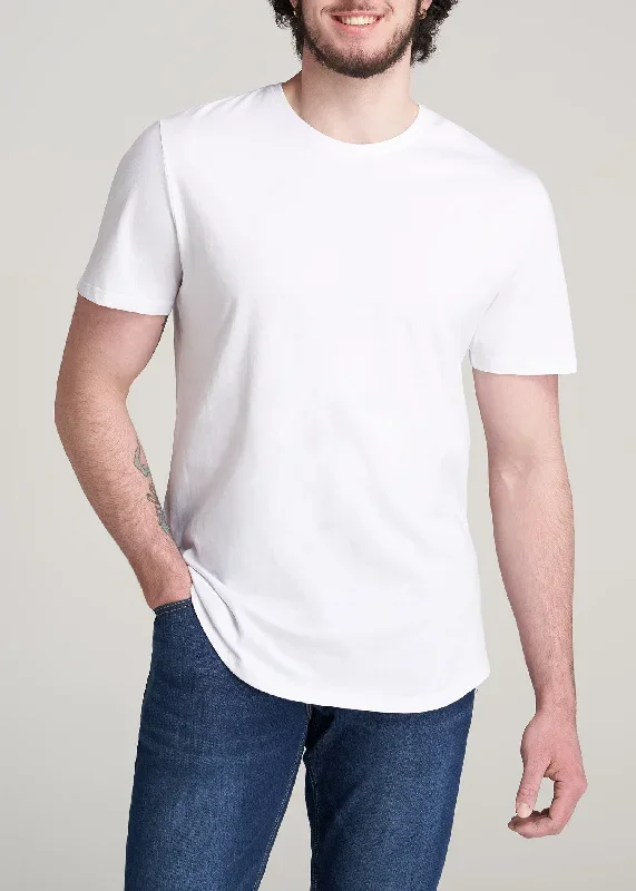 Everyday Scoop Bottom REGULAR FIT T-Shirt for Tall Men in White