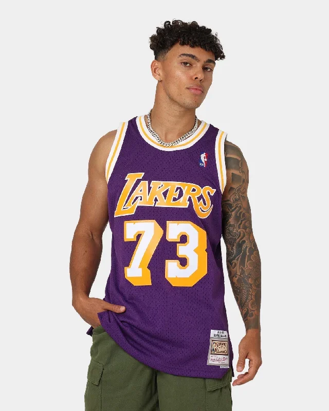 Mitchell & Ness Los Angeles Lakers Dennis Rodman #73 '98-'99 Road Swingman Jersey Purple