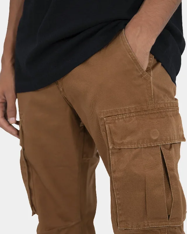 mnml-vintage-twill-cargo-pants-brown