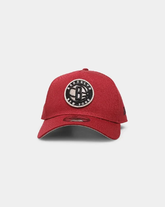 New Era Brooklyn Nets 9FORTY A-Frame Snapback Cardinal/Black/Stone