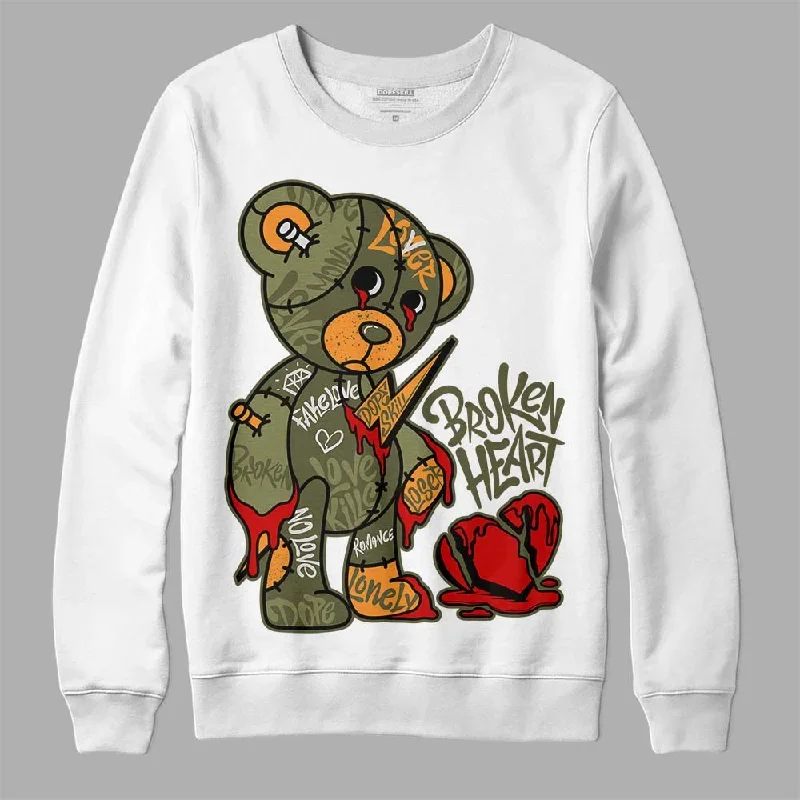 Olive 5s DopeSkill Sweatshirt Broken Heart Graphic