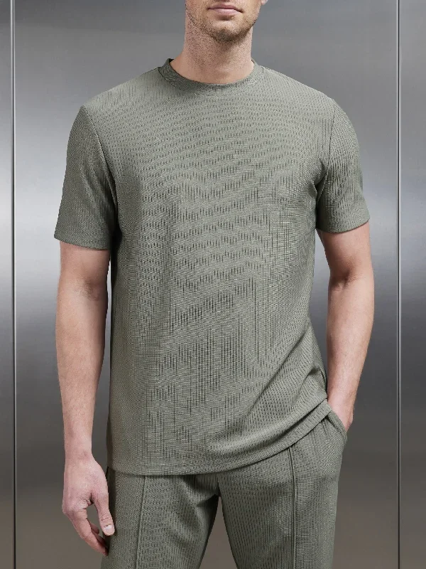 Pleated T-Shirt in Sage