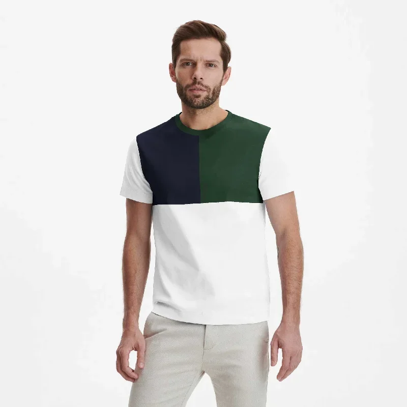 Polo Republica Men's Contrast Panel Crew Neck Tee Shirt