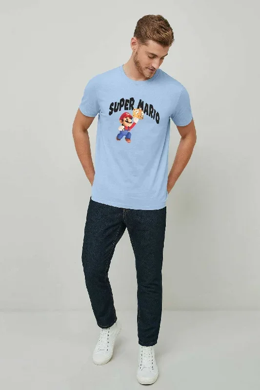 Polo Republica Men's Superhero Super Mario Printed Crew Neck Tee Shirt