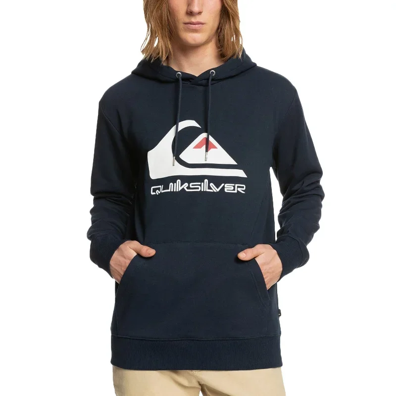 Quiksilver Mens Big Logo Casual Pullover Hoodie - Navy