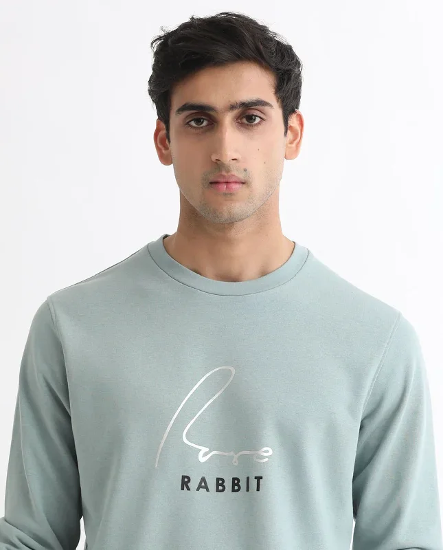 Rare Rabbit Men'S Rowann Blue Sweatshirt Full Sleeves Solid