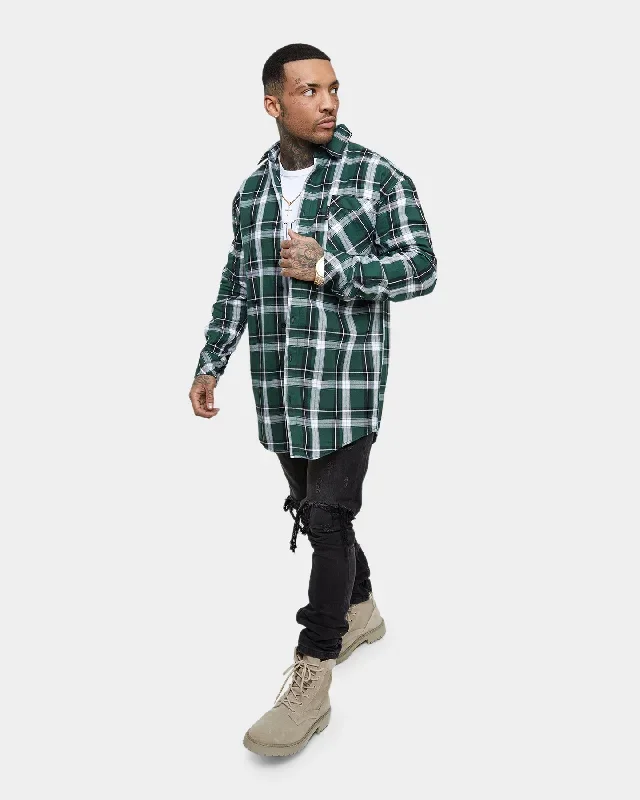 saint-morta-prima-long-sleeve-flannel-shirt-dark-green-black