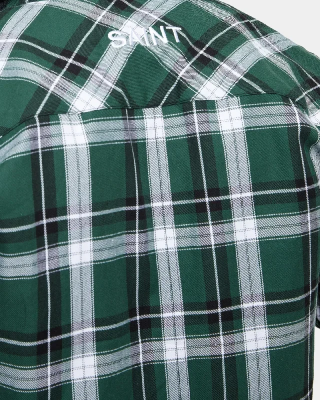 saint-morta-prima-long-sleeve-flannel-shirt-dark-green-black