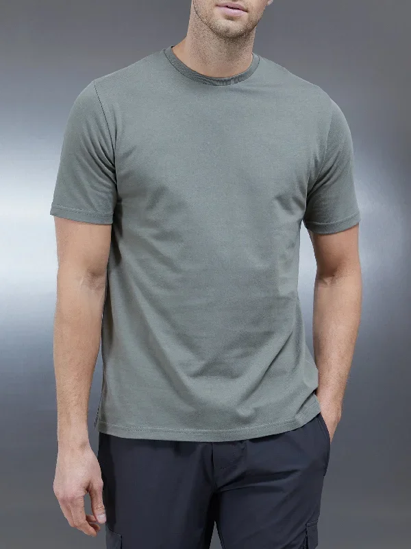 Slim Fit Cotton T-shirt in Sage