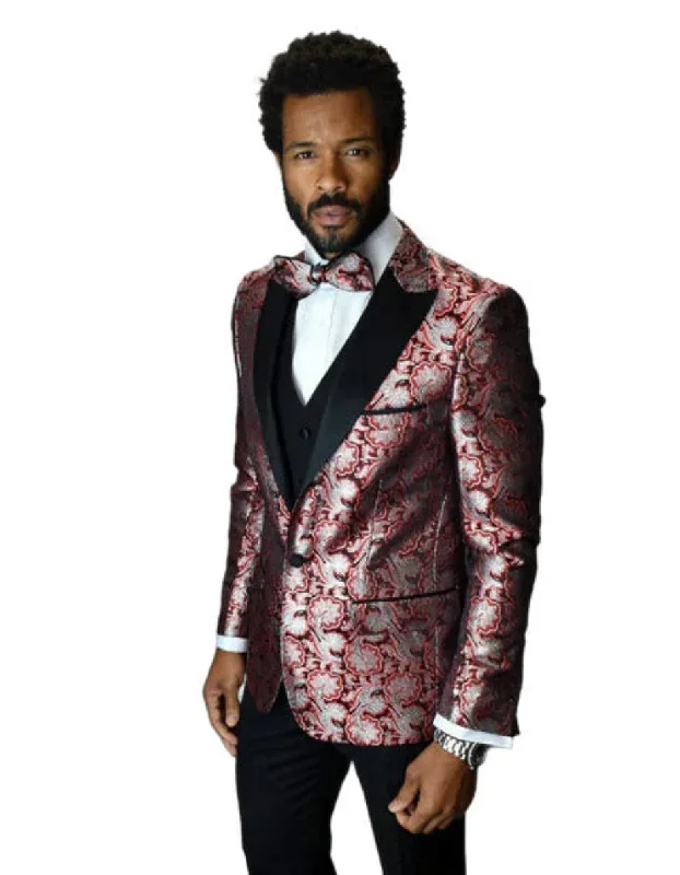 Statement 100% Wool 4 Piece Red Mens Tux