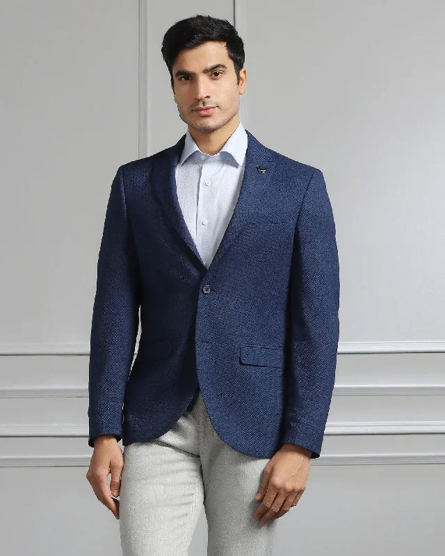 Formal Navy Textured Blazer - Bennett