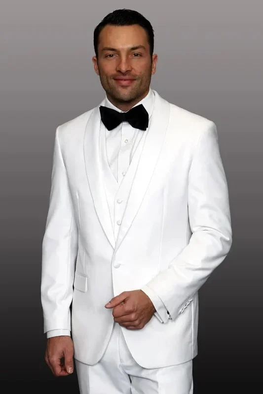 Theo White 1-Button Shawl Tuxedo (4-Piece Set)