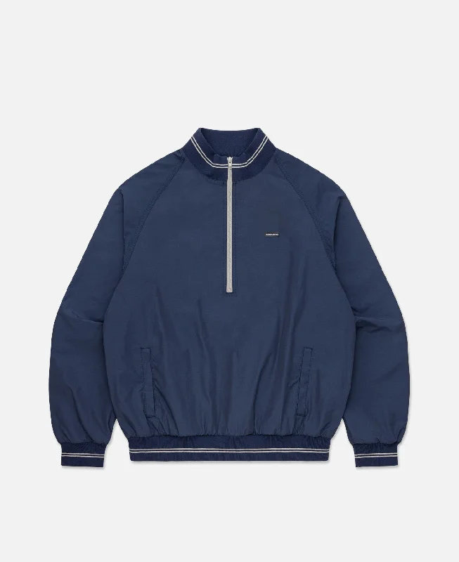 Nylon Half Zip Pullover (Blue)