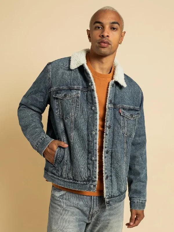 Type 3 Sherpa Trucker Jacket in Blue