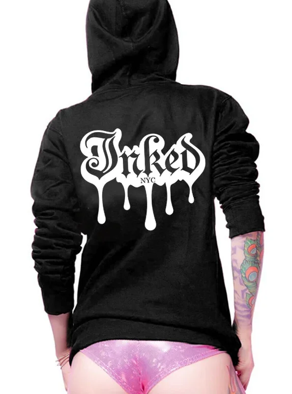 Unisex Melted Inked Zip Up Hoodie