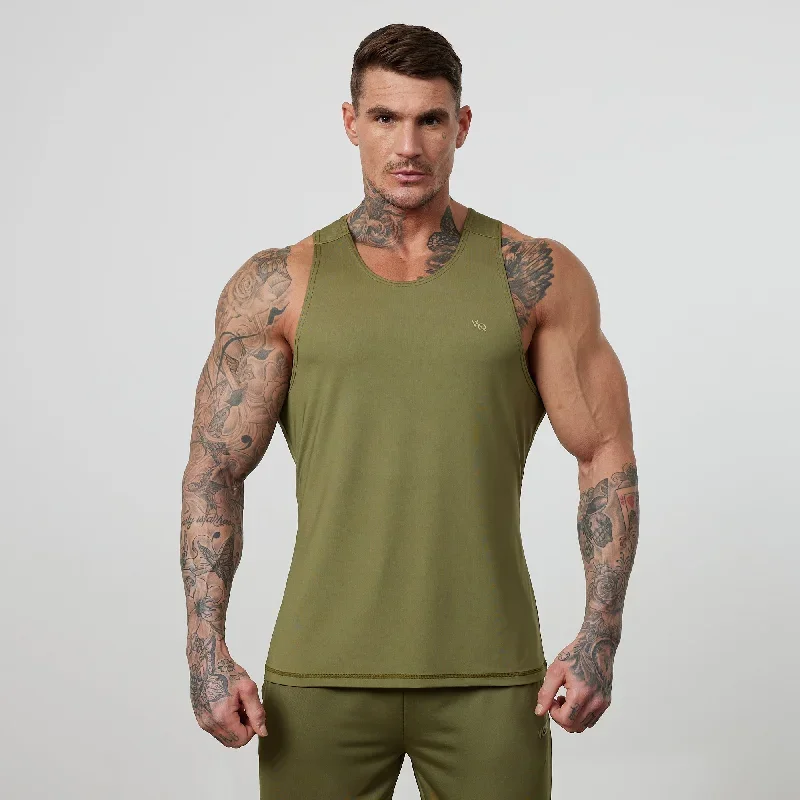 Vanquish Essential Olive Green Performance Tank Top