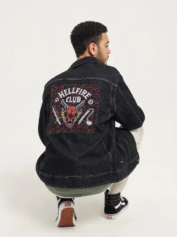 Vans x Stranger Things Hellfire Club Jean Jacket in Black