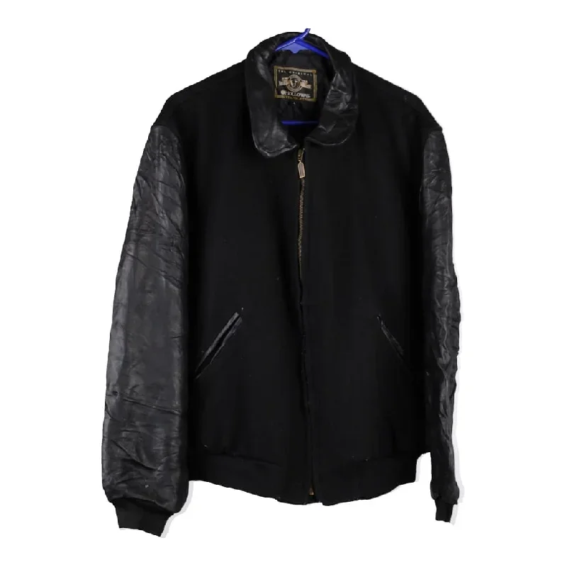 Holloway Varsity Jacket - Large Black Wool Blend