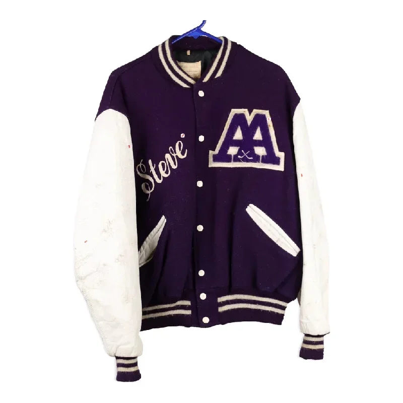 Steve Delong Varsity Jacket - Small Purple Wool