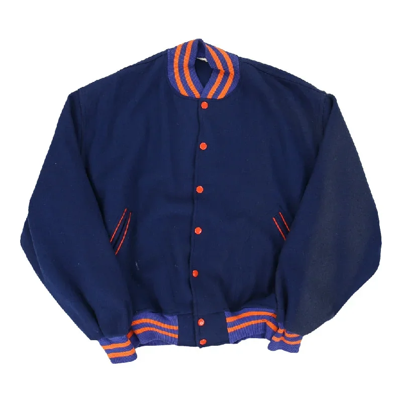 Unbranded Varsity Jacket - Large Navy Cotton