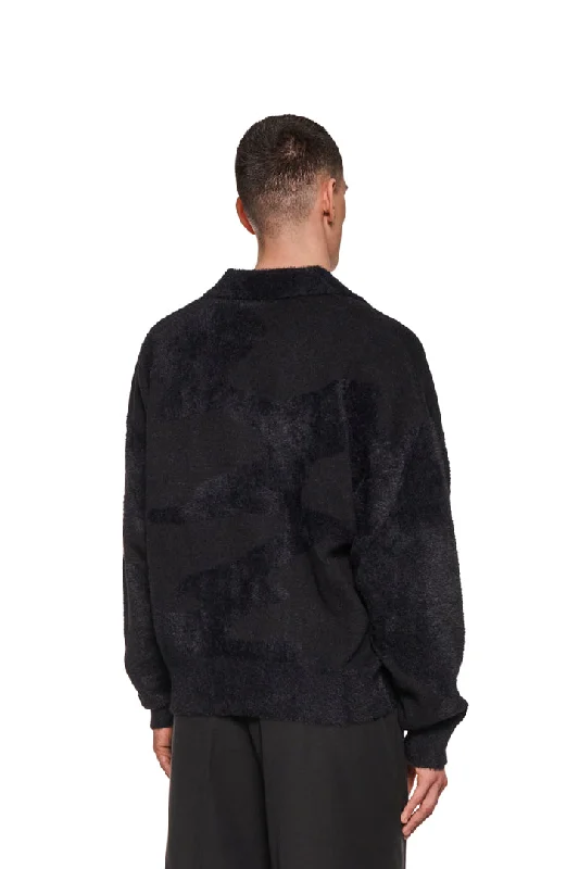 glitched-fuzzy-polo-black