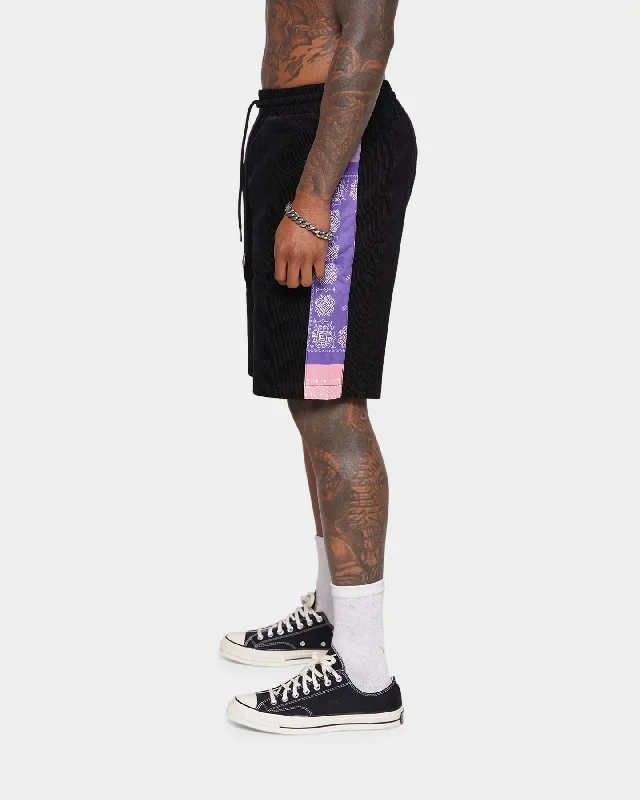 xxiii-akolo-paisley-panel-shorts-black-pink